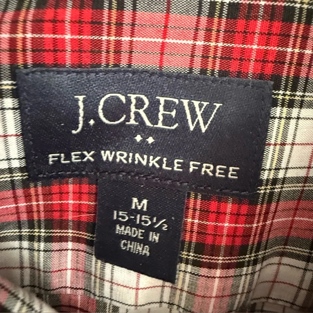 J.‎ Crew Men's Red and White Plaid Shirt Size Medium Button Down